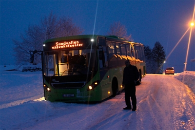 Buss i grøfta