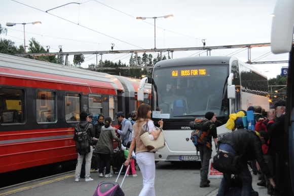 Lørdag snur toget fra Bergen i Hønefoss