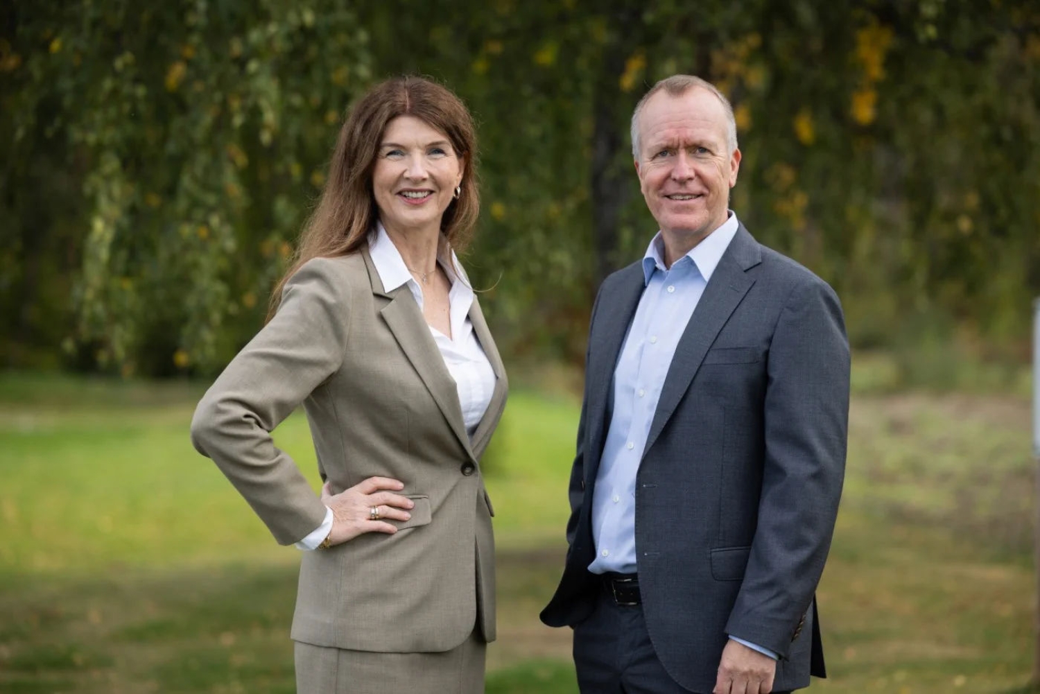 Siri Berggren, adm.banksjef Romerike Sparebank og Hans Kristian Glesne, adm.direktør Skue Sparebank