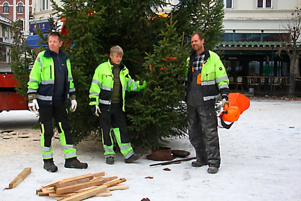 Julegrana på plass!