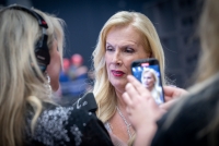 Gunilla Persson fotografert etter tredje delfinale av Melodifestivalen I Sverige. 