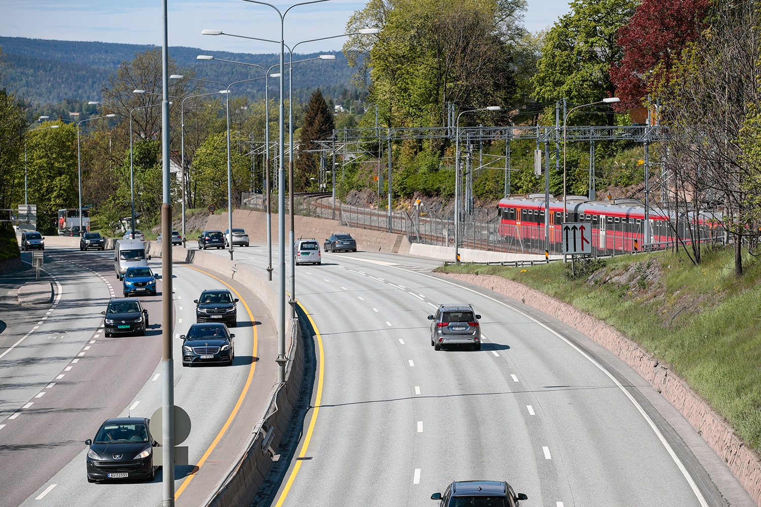 E18 ved Høvik i Bærum kommune. 